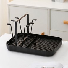 簡約水杯架 家用廚房置物架 茶杯玻璃杯瀝水掛架, 1個, 瀝水雙層茶盤+杯架（可放壺）