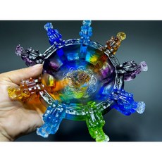 琉璃聚寶盆擺件，色彩繽紛，精緻工藝居家裝飾，藝術收藏，招財納福, 彩色