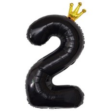 이벤트홀릭 초대형 왕관 숫자은박풍선, 블랙 2