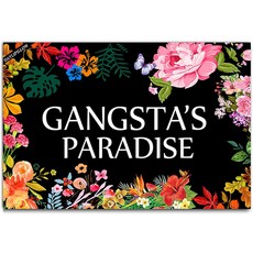 데이리필로우 갱스터의 파라다이스 플라워 도어매트 재미있는 웰컴 매트 바닥 러그 야외 현관 욕실 실내 23.6인치 x 15.7인치