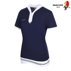 마코 (여성)트임넥 집업 반팔 티셔츠_MMW2TS08