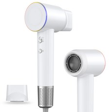 Rotima 헤어 드라이기 초고속 1600W 고출력 저소음 BLDC 모터 2억 음이온 가정용 휴대용 드라이기, 화이트, GF-09