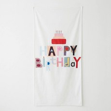 동그라미파티 생일 패브릭 가랜드 배너, 비비드