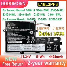 Lenovo Ideapad 노트북 배터리 L18L3PF3 S340-14 S340-15IWL 14API 14IWL C340-15IIL Xiao Xin 14/15-, 한개옵션1, 01 CHINA