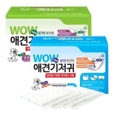 여/남아공용 보송보송한 강아지 기저귀 30매 (부착형) 일회용 실수 소변, 1개