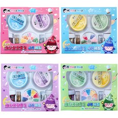 키즈카페 슬라임 만들기 세트, 1개, 분홍 + 노랑 + 파랑 + 연두