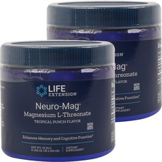 LIFE EXTENSION 鎂膳食補充粉, 2罐, 93.35g