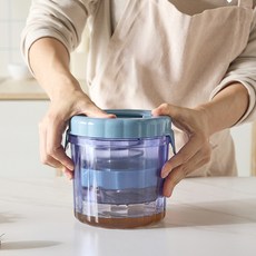 케이더블리 오이지짤순이 쭈욱 누르면 끝 국산 야채 탈수기 짤순이, 1개, 블루