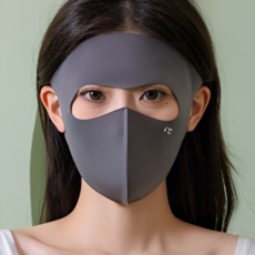 기미도매 햇빛가리개 풀페이스커버 등산용품 자외선차, 다크그레이, 1개