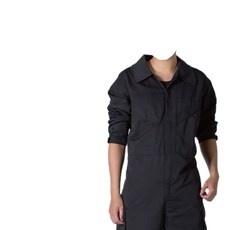 斜口袋連身工作服, 黑, 1個