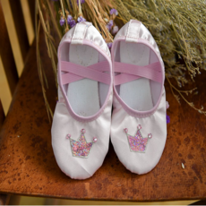 아기 발레슈즈 여아 공단 왕관 발레화