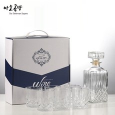 아소공방 클래식 크리스탈 클리어 디켄터 양주잔세트, 1세트