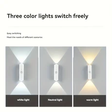 충전식 모션 센서 RGB 야간 조명 7가지 색상 변경 및 자기 장착 기능이 있는 고양이 눈 벽 램프(침실 복도, CatW