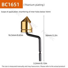 트리밍 챔퍼 엣지 커터 헤드 디버링 도구 원형 챔퍼링 나이프, 18. BC1651-TiN, 1개