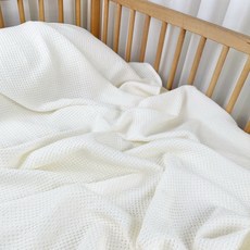 쭈니네 모달 와플블랭킷 아기이불 무형광 봄 여름 신생아 유아이불, 화이트