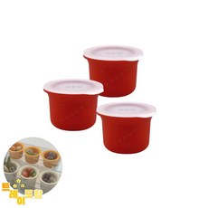 실리콘 소분 보관 용기 베이비포션 S/M 2세트 구성 디자인앤쿠 미니멀캡슐, 3개, 레드(트레이포함), 35ml