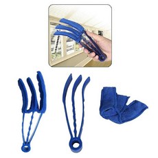 범용 블라인드 클리닝 브러시 극세사 베네치안 블라인드 클리너 브러시 도구 셔터 브러시는 먼지 제거를 위해 수직/수평 블라인드에 작동 재사용 및 세탁 가능 2팩 (블루), Blue