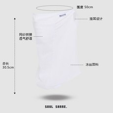 男女騎行防曬冰絲面罩護頸面部臉罩夏季防紫外線運動跑步透氣超薄, 1個, 如圖