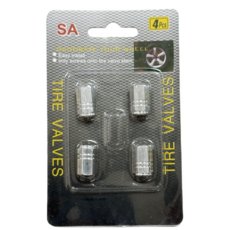 에스미코 타이어 밸브캡 에어캡 구찌캡 4P, 실버, 1세트