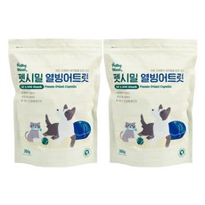 펫시밀 대용량 저염분 열빙어트릿 동결건조 강아지 고양이 동물병원입점 간식, 2개, 300g