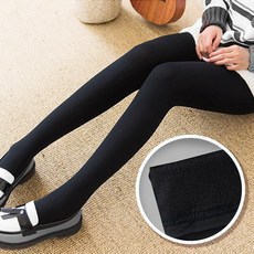 블랙 기모 레깅스 유발 스판 여성 9부 학생 쫄바지