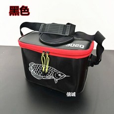 Eva 折疊 釣魚活魚桶 附蓋 加厚 手提 便攜 路亞工具箱 釣蝦箱, 黑色,35*23*22无提手带天窗