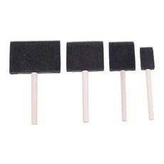 스펀지브러시 Sponge Brush 4개 세트 목재 핸들 다기능 페인팅 청소용