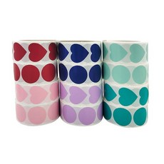 하트 동그라미 롤 스티커 LM-0210, 원, 에메랄드