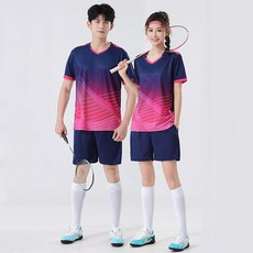 남녀공용 배드민턴 세트 여름 반팔 티셔츠+반바지 냉감 통기성 스포츠 상하세트