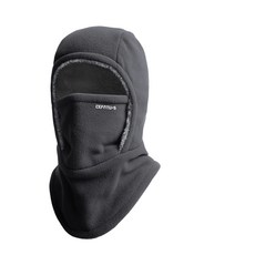 KROF 保暖套頭帽子 男女秋冬戶外防寒護臉護脖一體加絨加厚騎行防風麵罩, 連體帽加絨（深灰）,均碼, 1個