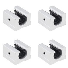 4PCS SBR16UU SBR 선형 볼 베어링 SBR16 선형 레일 가이드를위한 슬라이드 블록, 은