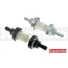 Supamoto CNC 鋁合金 玻璃 汽油濾芯 - 適用於油管、油桶、油箱, 1個, 黑色(1個)