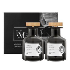 유멜 프리미엄 차량용 디퓨저 150ml 본품, 2세트, 아쿠아시크릿