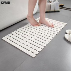 DFMEI 浴室防滑墊條紋長條可摺疊淋浴房腳墊衛浴快速漏水地板吸盤地墊, 68*40cm