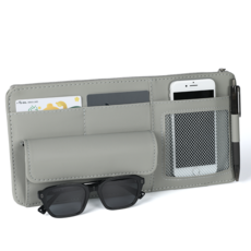 핫쏘잇 멀티수납 자동차 썬바이저 레더 포켓, 그레이, 1개