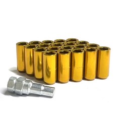 발통마켓 자동차 8색상 M12x1.5 롱타입 현대 기아 휠너트, 골드, 1세트