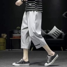 秋季七分褲子男款潮牌潮流2025新款青少年大碼直筒五分速幹沙灘褲, 黑色,4XL