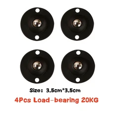 4Pcs 자기 접착제 음소거 공 휠 4/3/2/1 구슬 가구 캐스터 바퀴 스테인레스 스틸 360 ° 회전 풀리, 11 B black
