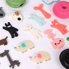 귀여운 이어폰 줄감개 선정리 모음, 코끼리_블루, 1개