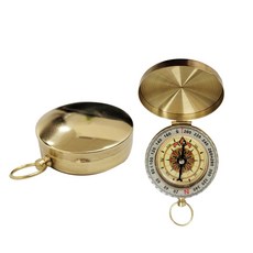 DIBOTE 純銅製指南針 夜光 羅盤 帶蓋指南針, 1個