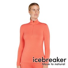 icebreaker 女款 天絲 半開襟 長袖上衣 珊瑚橘粉 0A575H