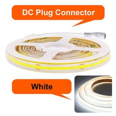 12V 24V 방수 COB LED 스트립 조명 3000K IP67 유연한 Led 테이프 480LED/m 5m 10m 20m 0.5m 선형, 01 DC Plug White, 01 24V 15m