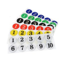 컬러 원형 에폭시 번호판 스티커, 검정 11~20, 1세트, 에폭시 검정 번호판 11~20