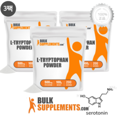 [3팩] 벌크서플리먼츠 L 트립토판 파우더 500mg 분말 100g 아미노산 보조제