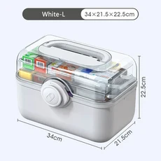 2025핫 대용량 가정용 의약품 정리함 구급상자 보관함 플라스틱, 03 White-L, 1개