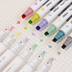 5시 FOOI 귀여운 도장 콕콕 양면 스템프 형광펜 6색 1세트 다꾸 인싸템 선물