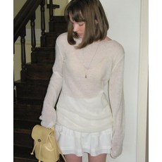 썸웨어버터 SOMEWHEREBUTTER See-through long sleeve knit - ivory