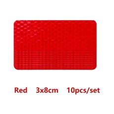 38cm 자동차 범퍼 반사 스티커 경고 스트립 테이프 보안 데칼 10pcs, 05 Red(10pcs)