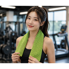 3초 냉각 아이스 쿨타올 / 얼음 냉감 스포츠타월 / 닿자마자 얼음찜질 냉수건 / 쿨링 타월 끝판왕, 그린, 1개