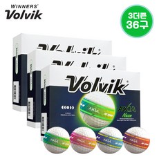 (주)볼빅 정품 엑시아 네온 3피스 골프공 NEON, 3개, 12개입, 화이트4색라인